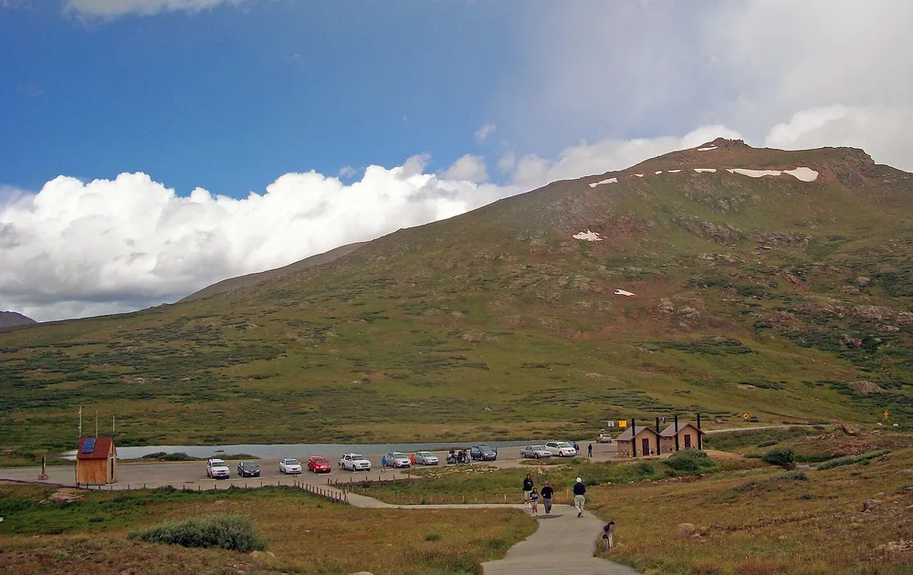 High alpine pass and road at Independence Pass on the Continental Divide, Colorado